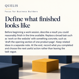 Show the inside the guide of Focus for Business Builders.